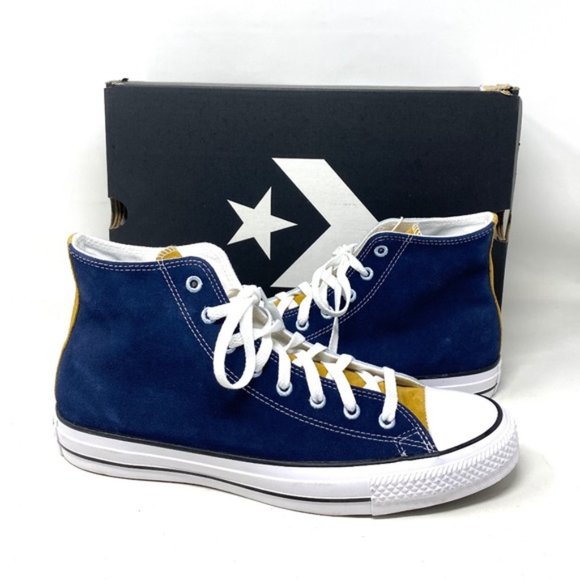 Converse Chuck Taylor High Yellow Blue Suede Men Sneakers Custom A03948C-BLYBL - Picture 4 of 11